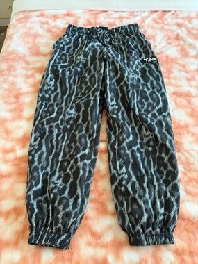 Nike Black and Gray Leopard-Print Jogger Pants